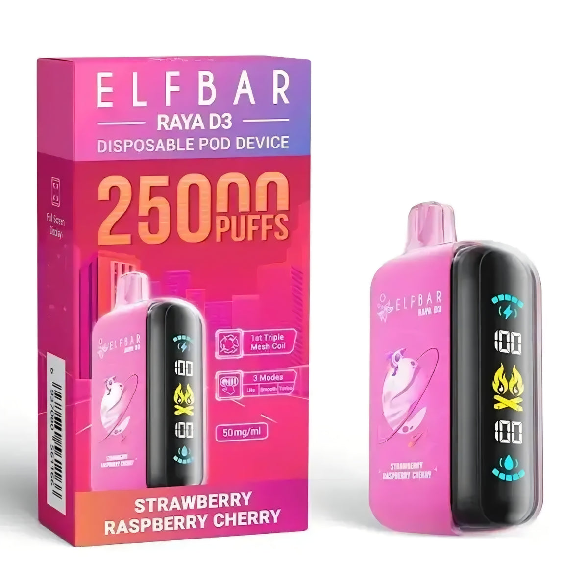 ElfBar 25 Mil Puffs Strawberry Rasberry Cherry
